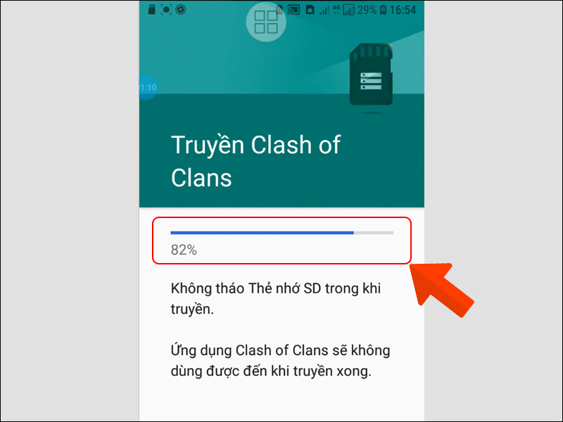 Đợi điện thoại thực hiện chuyển ứng dụng